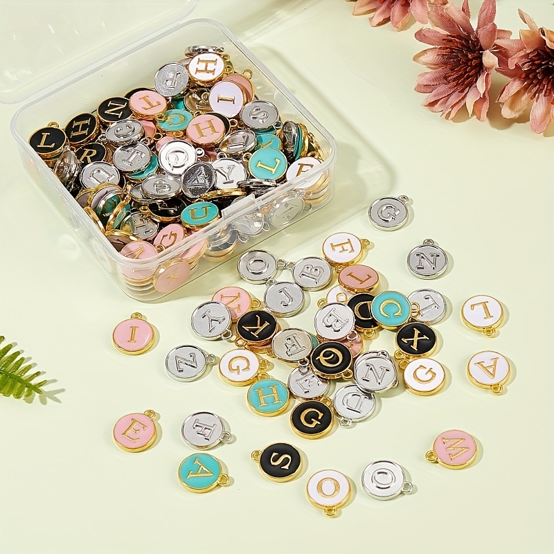 In Total Gold plated Alloy Enamel Charms Flat Round - Temu