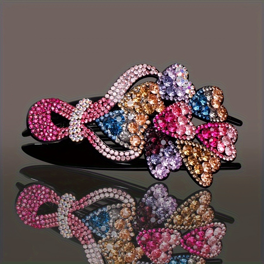 Image of 1ps High-grade Diamond Clip Back Head Hairpin For Women' Hairpin To Attend Full Of High-grade