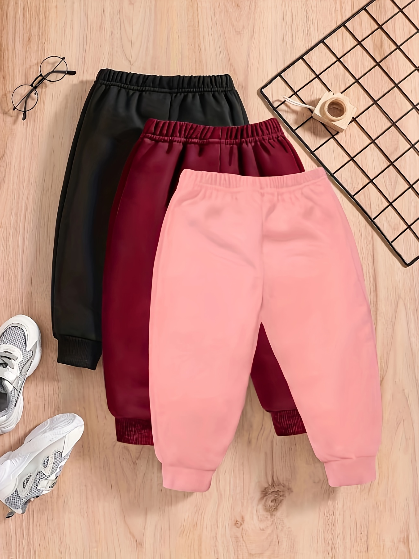 Pink Black Sweatpants, Colored Pants for Woman, Warm Pants, Multi