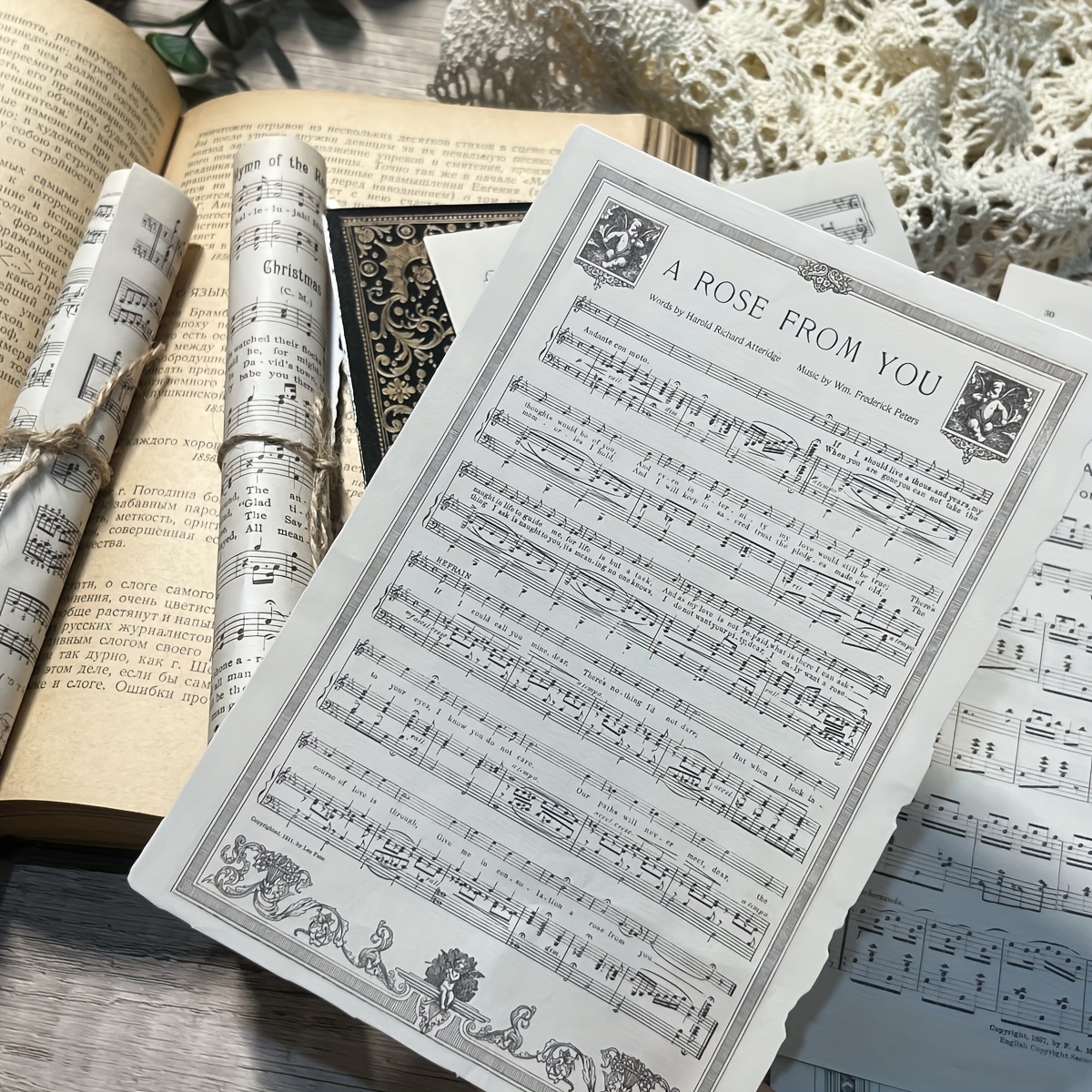 Vintage Musical Notation Scrapbook Paper Perfect For - Temu