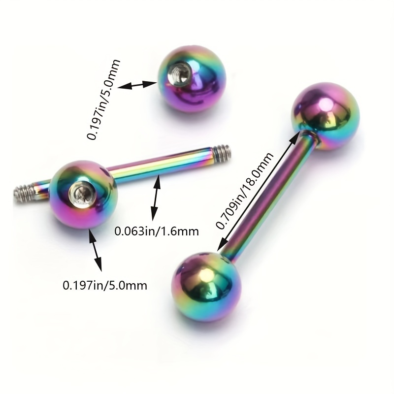 2pcs Titanium Steel Body Piercing Set for Men