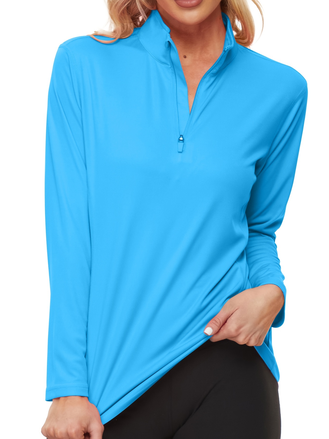 Women's Sun Protection UPF 50+ UV/SPF Long Sleeve T-Shirt Blue,up