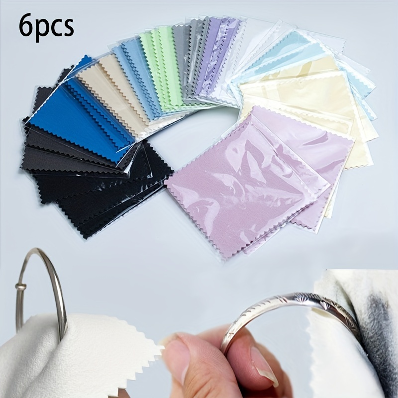 5pcs/set Suede Silver Cleaning Cloth For Jewelry Maintenance