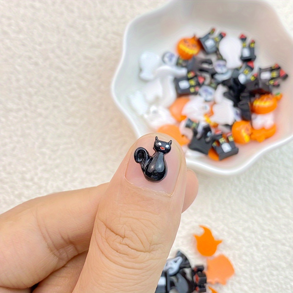 Halloween Nail Art Charms,resin 3d Ghost, Cat, Pumpkin, Haunted