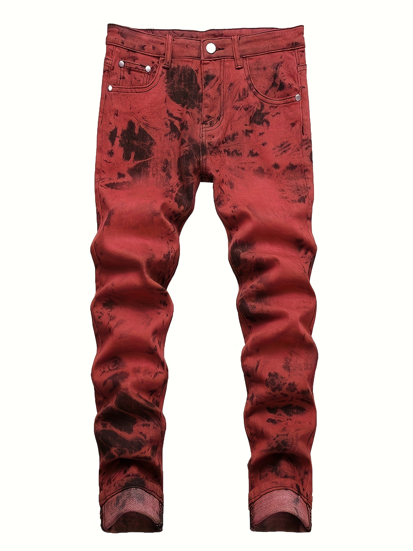 Boys red hot sale ripped jeans