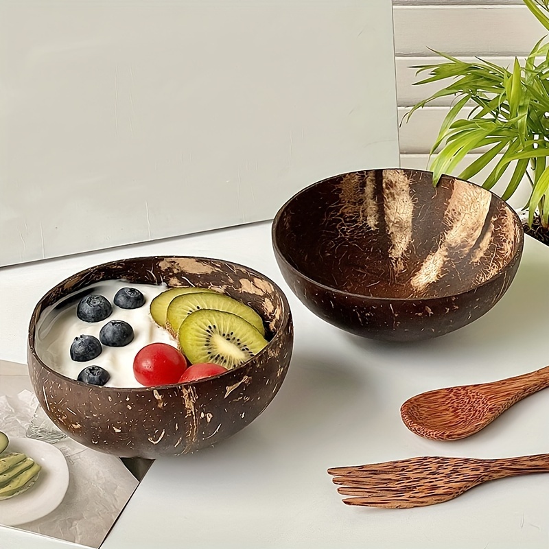 Bowls, Cute Salad Bowl With Spoon, Dessert Spoon, Coconut Rice