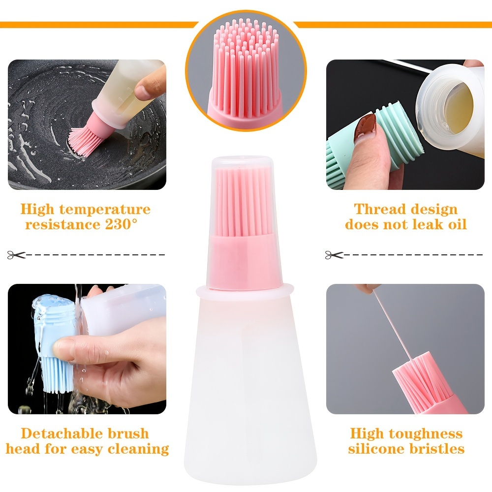 2 Packs Silicone Oil Brushes Basting Pastry Brush Food Grade Silicone  Brushes For Kitchen Cooki