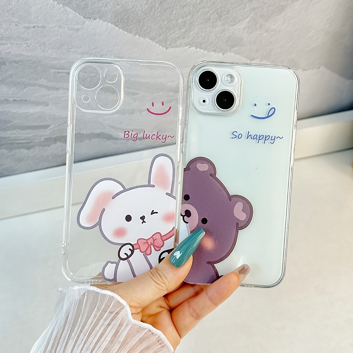 GUPBOO - Étui pour iPhone11 été glace ours et lapin dessin animé téléphone  portable étui support femme - Coque, étui smartphone - Rue du Commerce