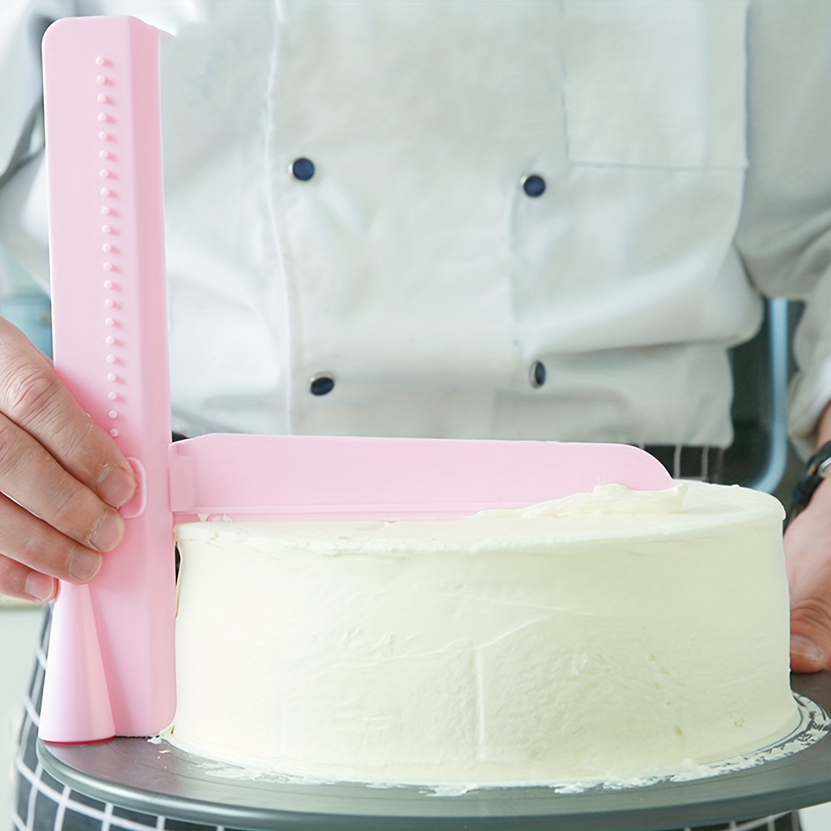 Cream Smoother, Plastic Adjustable Height Cream Scraper Spatula, Right  Angle Ruler Cream Scraper, Baking Cake Surface Smoother Tool - Temu