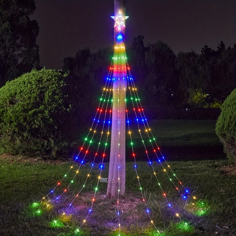 Lumières de fenêtre de Noël, 120 LED Lumières de rideau de Noël 8 modes  scintillant avec télécommande USB Plug In Fairy Lights 10 Ft Décorations de