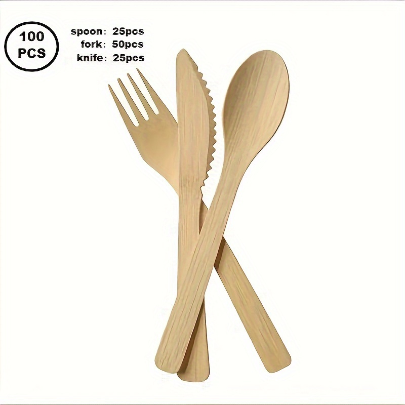 100 Piezas Vajilla Desechable Cucharas/cuchillos/tenedores - Temu
