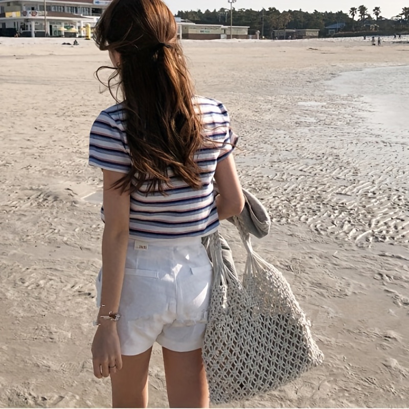 Straw Handbag Boho Style Beach Bag Woven Shoulder Bag