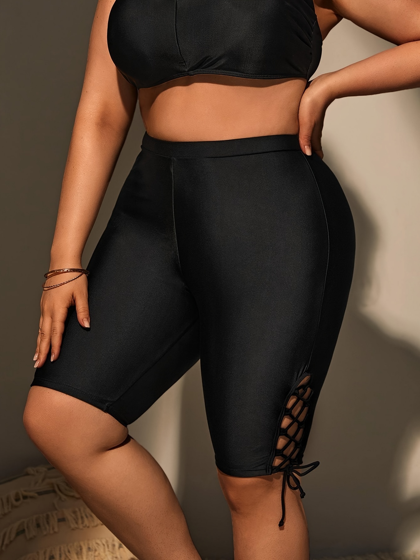 High waisted bikini hot sale shorts plus size