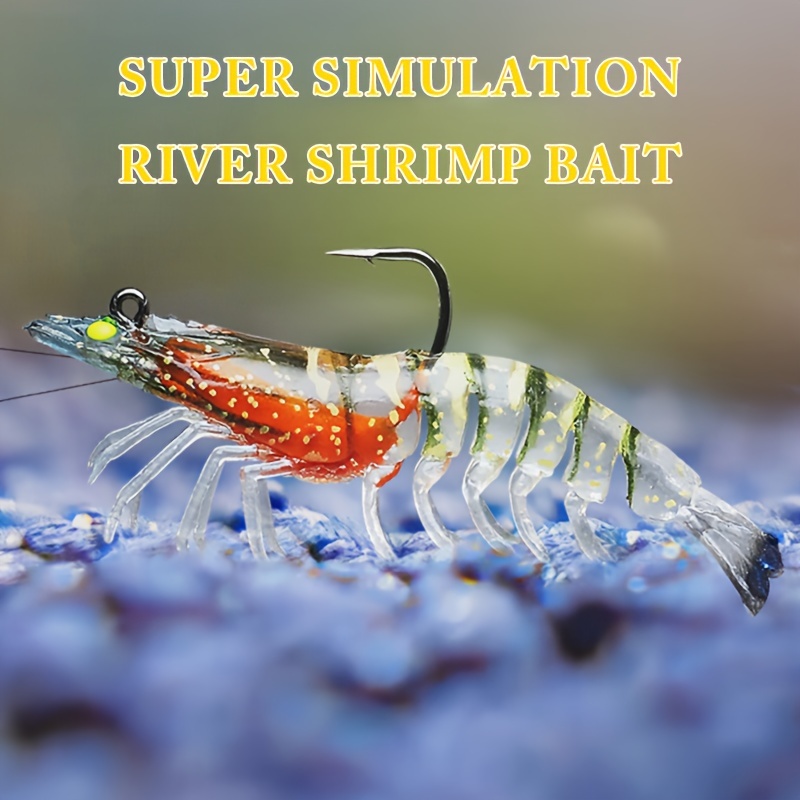 Luminous Shrimp Lures 5 section Baits Lead Jig Head Barbed - Temu