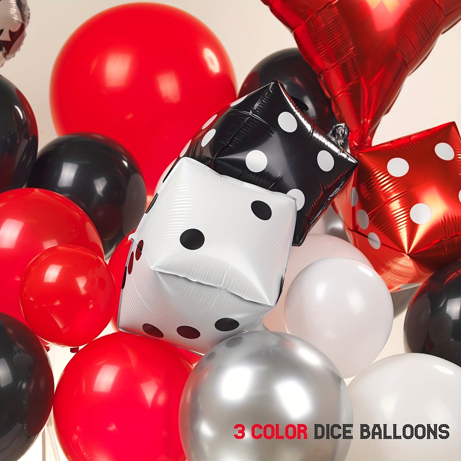 157PCS Casino Night Black Red Casino Theme Balloon Party