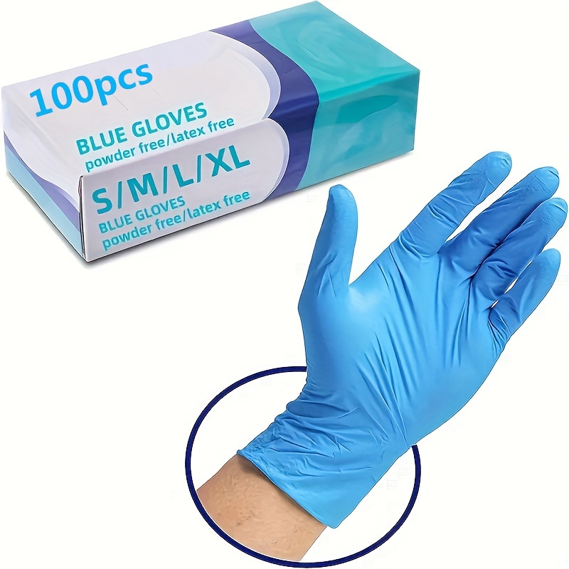 Guantes Nitrilo Azul Sin Polvo Caja 100 Unids Xs S M L Xl
