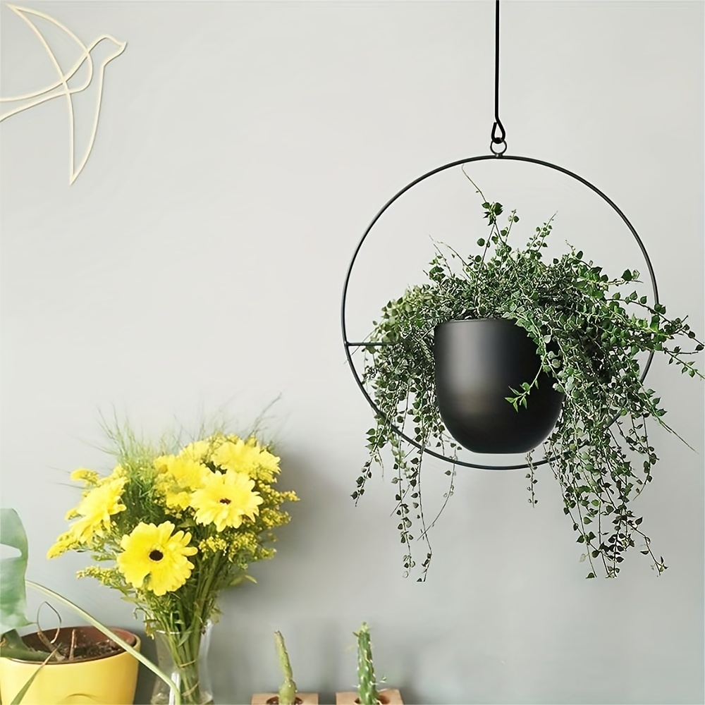 1pc Hanging Planters For Indoor And Outdoor Plants With Hooks Metal Modern  Wall And Ceiling Planter Minimalist Flower Pot Hold Planters Hanger For  Home Decor Black - Patio, Lawn & Garden 