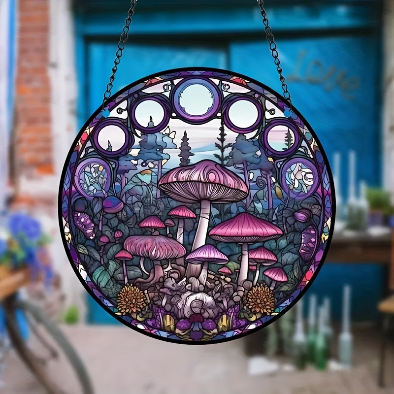 1pc Acrylic Fantasy Mushroom Forest Pendant Premium Mysterious Home  Decoration Window Hanging, Pendant Decor Ornament, Scene Decor, Room Decor,  Home D