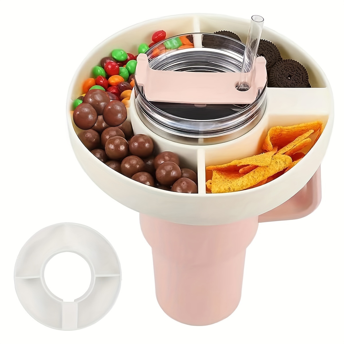 Snack Container For Stanley Cups Silicone Snack Tray For - Temu