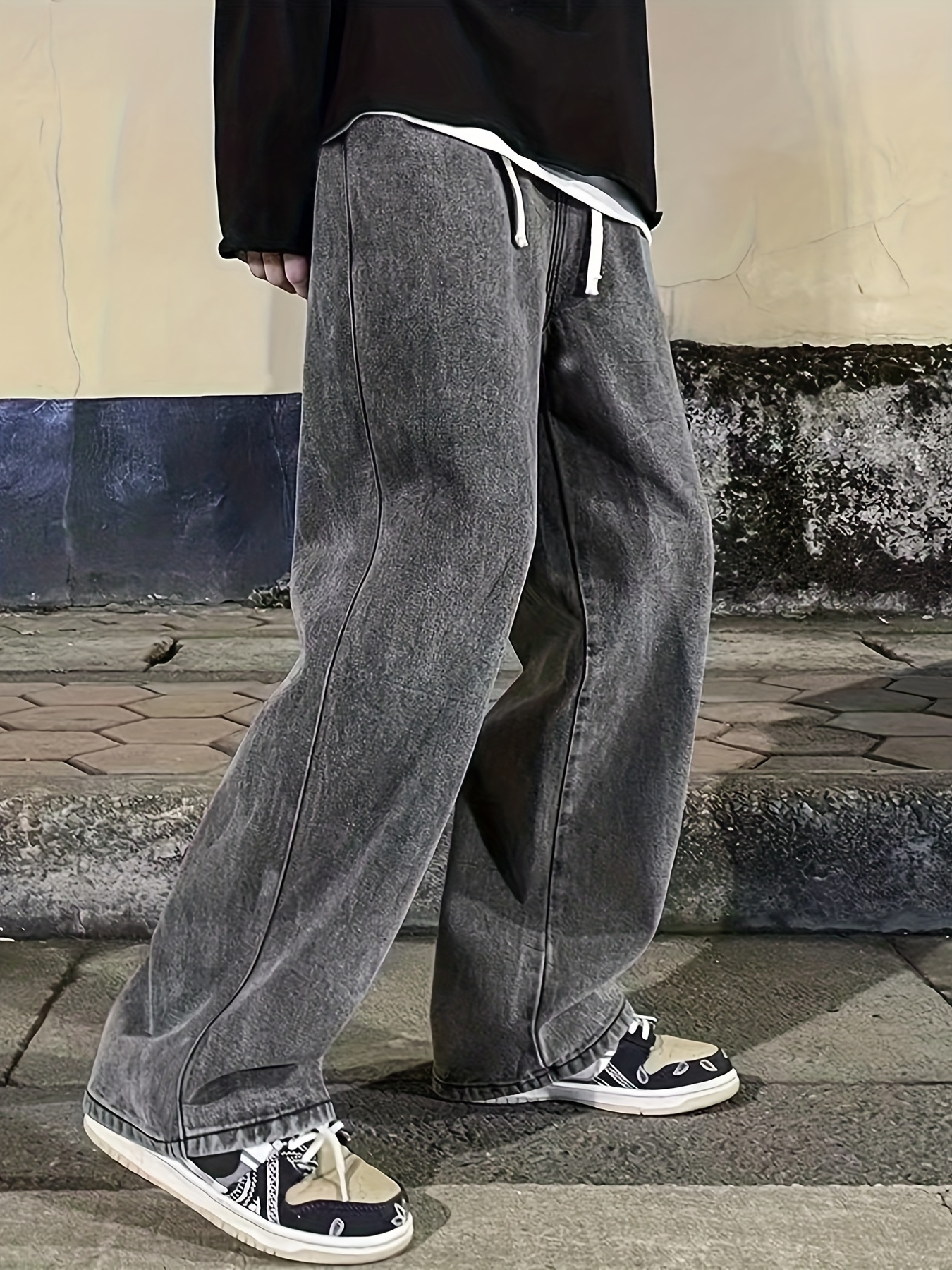 Solid Slim Long Length Corset Leg Pockets Back Button Pants - Temu