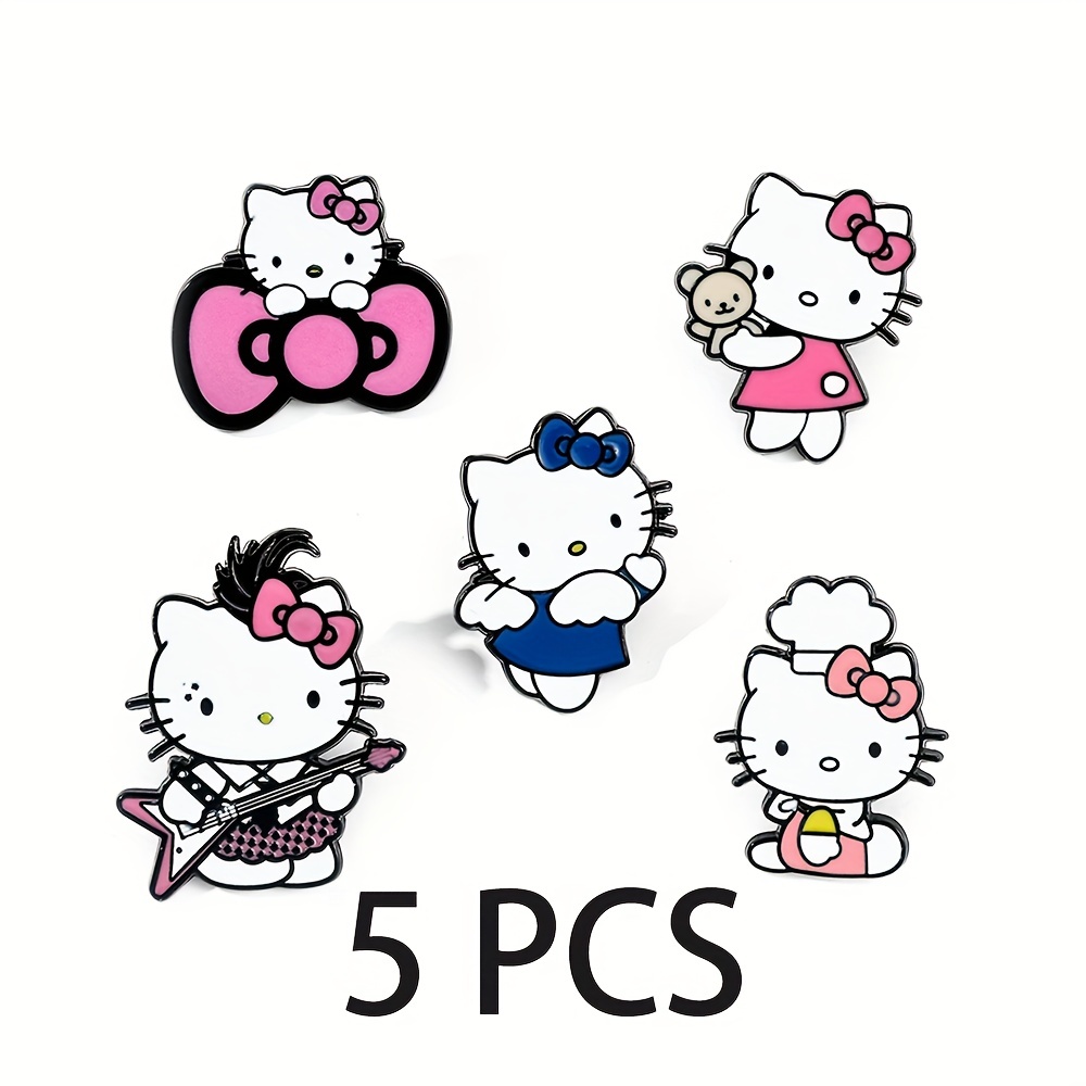 5pcs Series Brooches Cute Hello Kitty Enamel Pins Backpack Clothing Decorative Accessories,$3.99,C11-5pcs,Temu