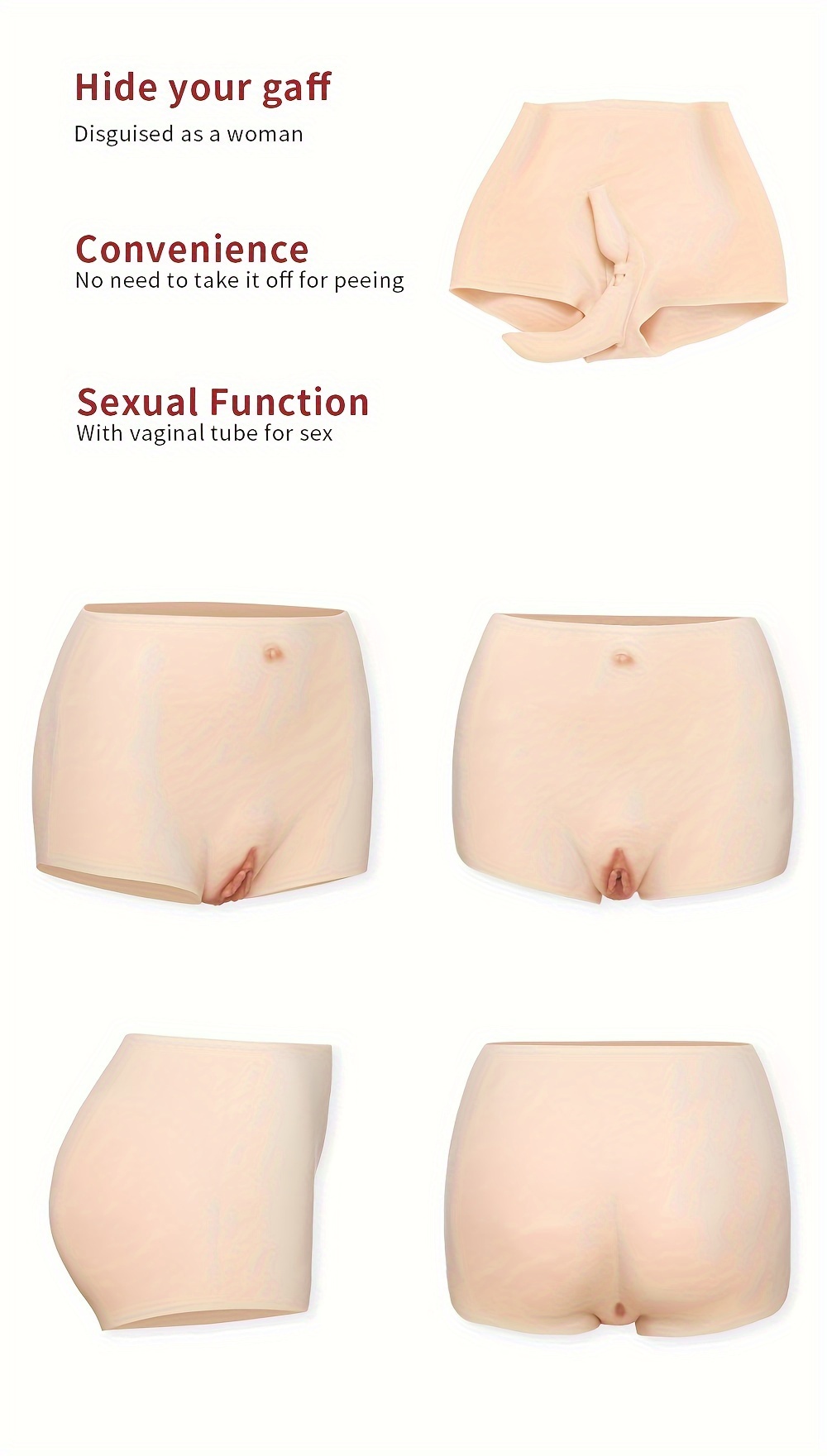 Silicone Realistic Vagina Pants Fake Vagina Underwear - Temu