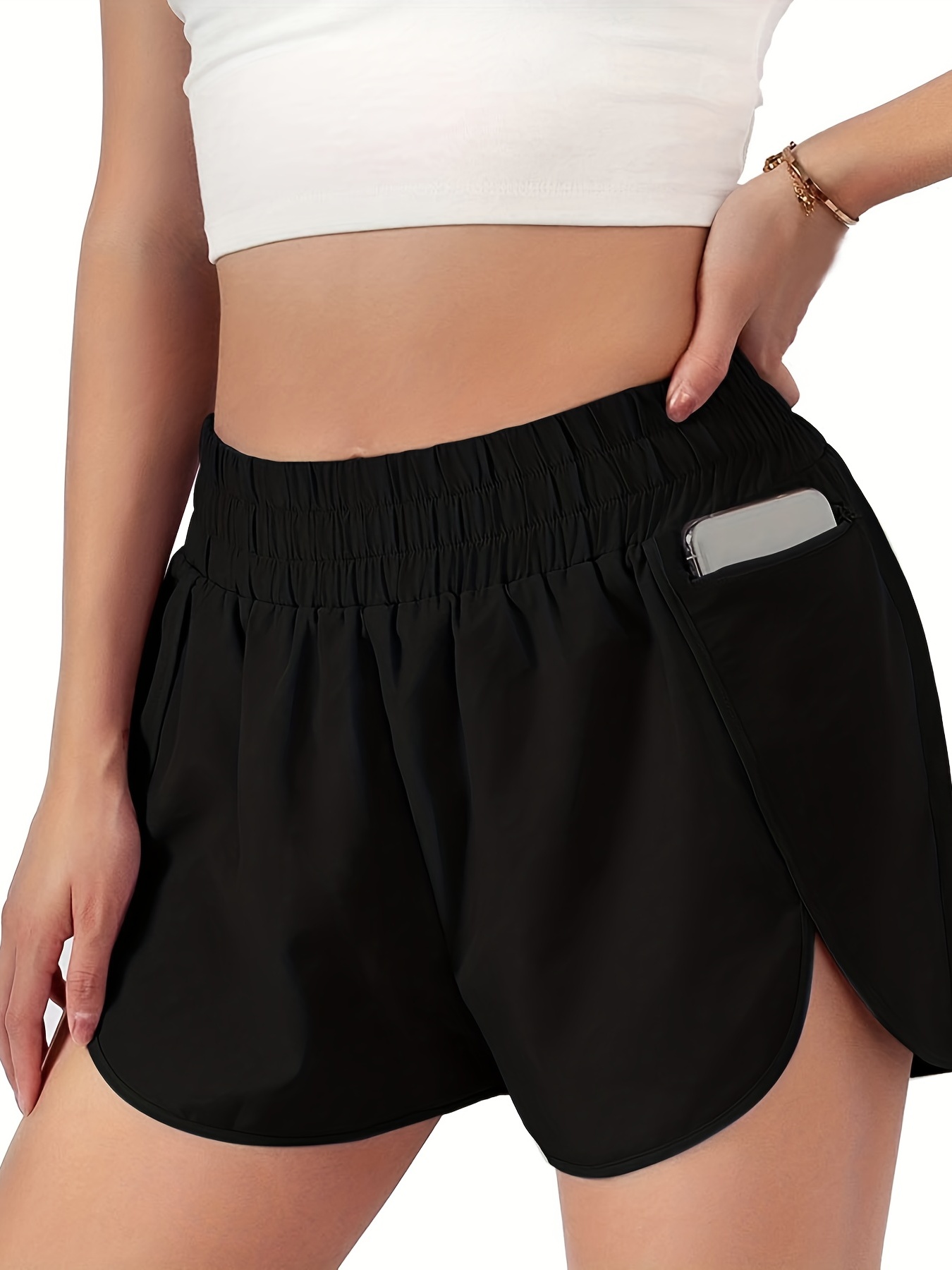 Sports Shorts Phone Pocket Casual Panty Inner Lining Elastic - Temu