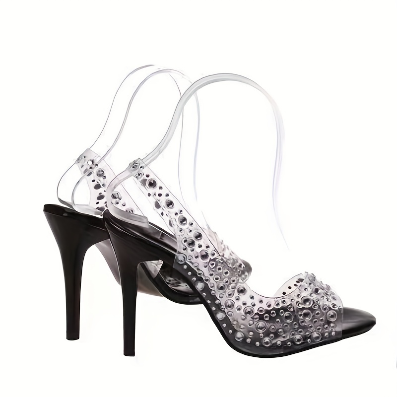Rhinestone Stiletto Heels Slingback Sandals