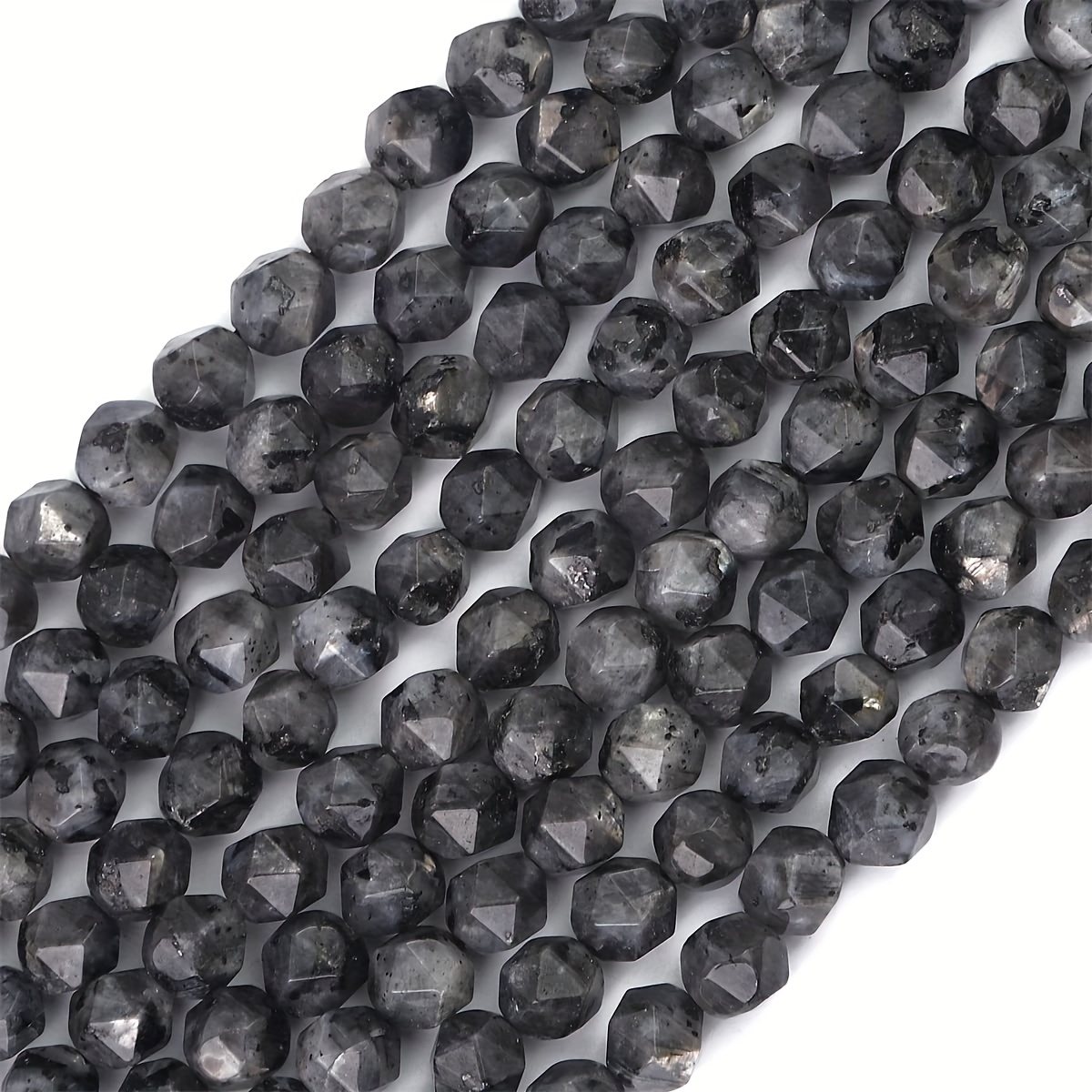 Black Gemstone Natural Stone Beads Bright Glossy Round - Temu