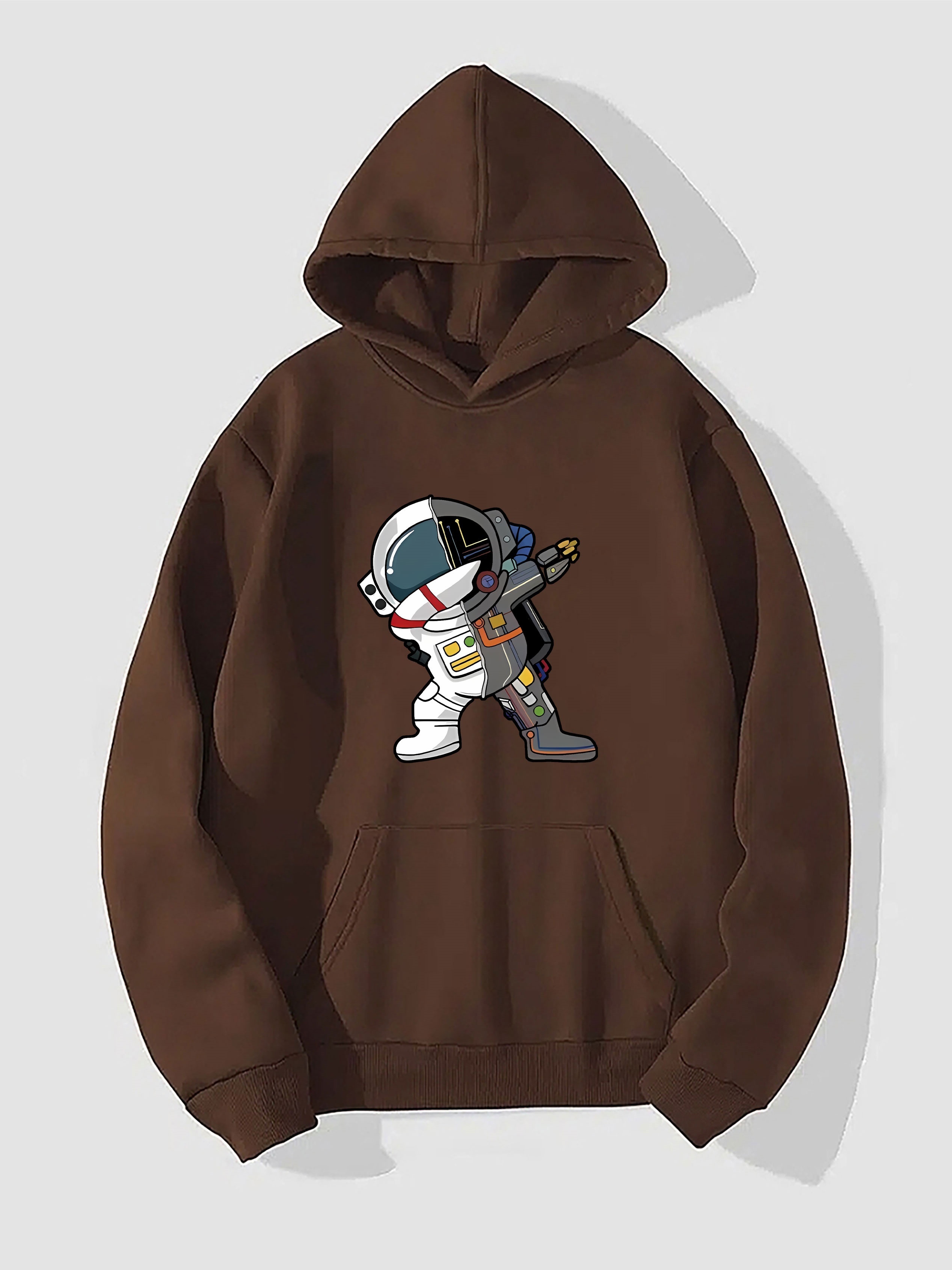 Cartoon Astronaut & Ice Cream Print Hoodie, Hoodies For Men, Men's Casual  Graphic Design Pullover Hooded Sweatshirt With Kangaroo Pocket Streetwear  For Winter Fall, As Gifts - Temu