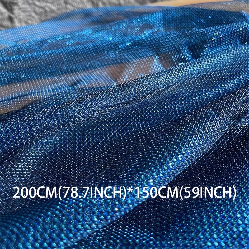 Blue Metallic Fabric, Handmade Fabric