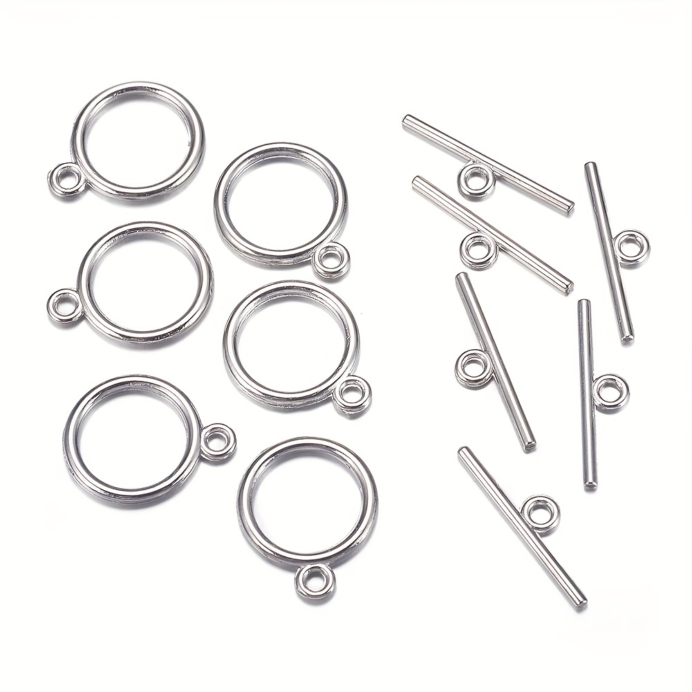 Healifty Necklace Connectors 19pcs Brass Toggle Clasps Toggle Clasps  Antique Bar and Ring Clasp T Bar Closure Charm Braclets Jewelry Making  Toggle