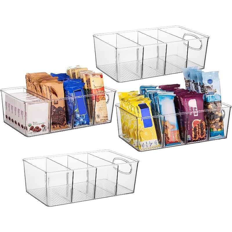VOMOSI Large Clear Storage Bins with Lids - Stackable Pantry Organizer Bins  Perfect for Organizing Your Bathroom, Kitchen, Office, Cabinet,  Countertops, and Cupboard - Pack of 8