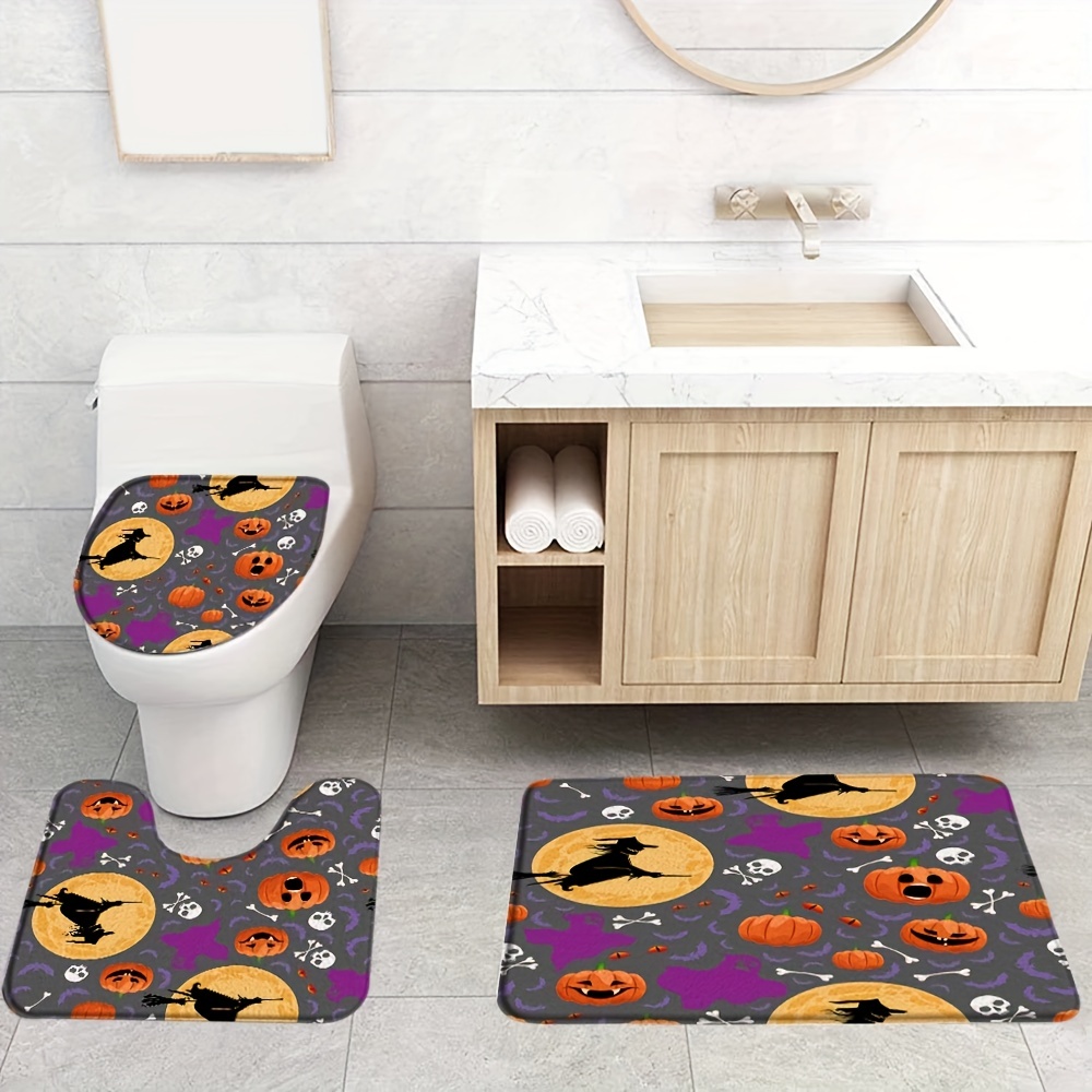 Bathroom Rug Skull Halloween Decoration Bath Mat Decor Tub Shower Carpet  20X32