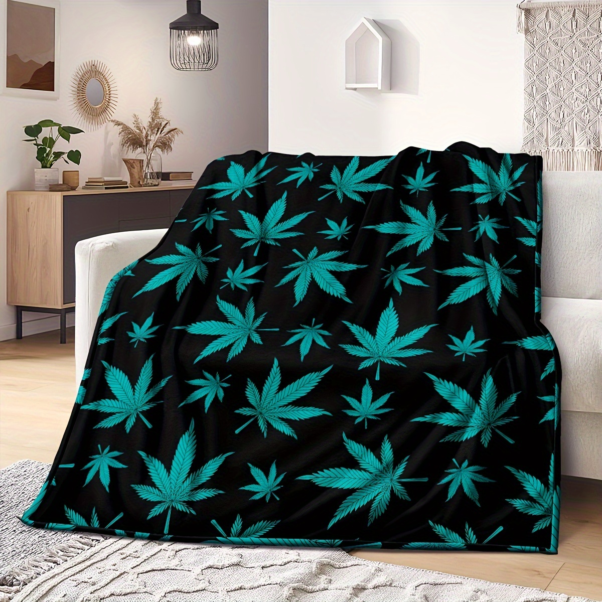 Green leaf best sale throw blanket