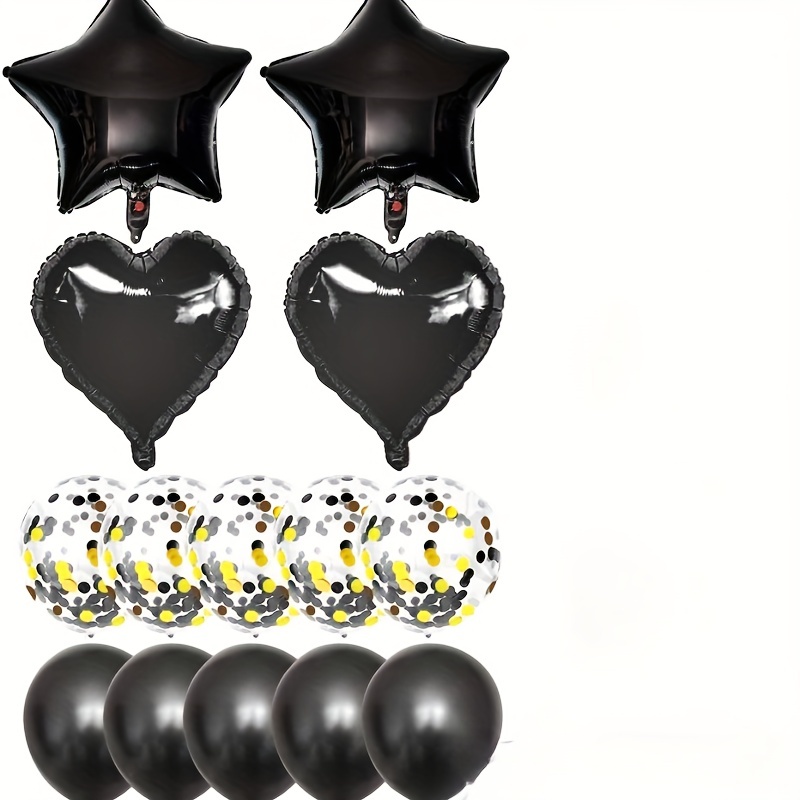 Bouquet de ballons Noir, Or et Argent