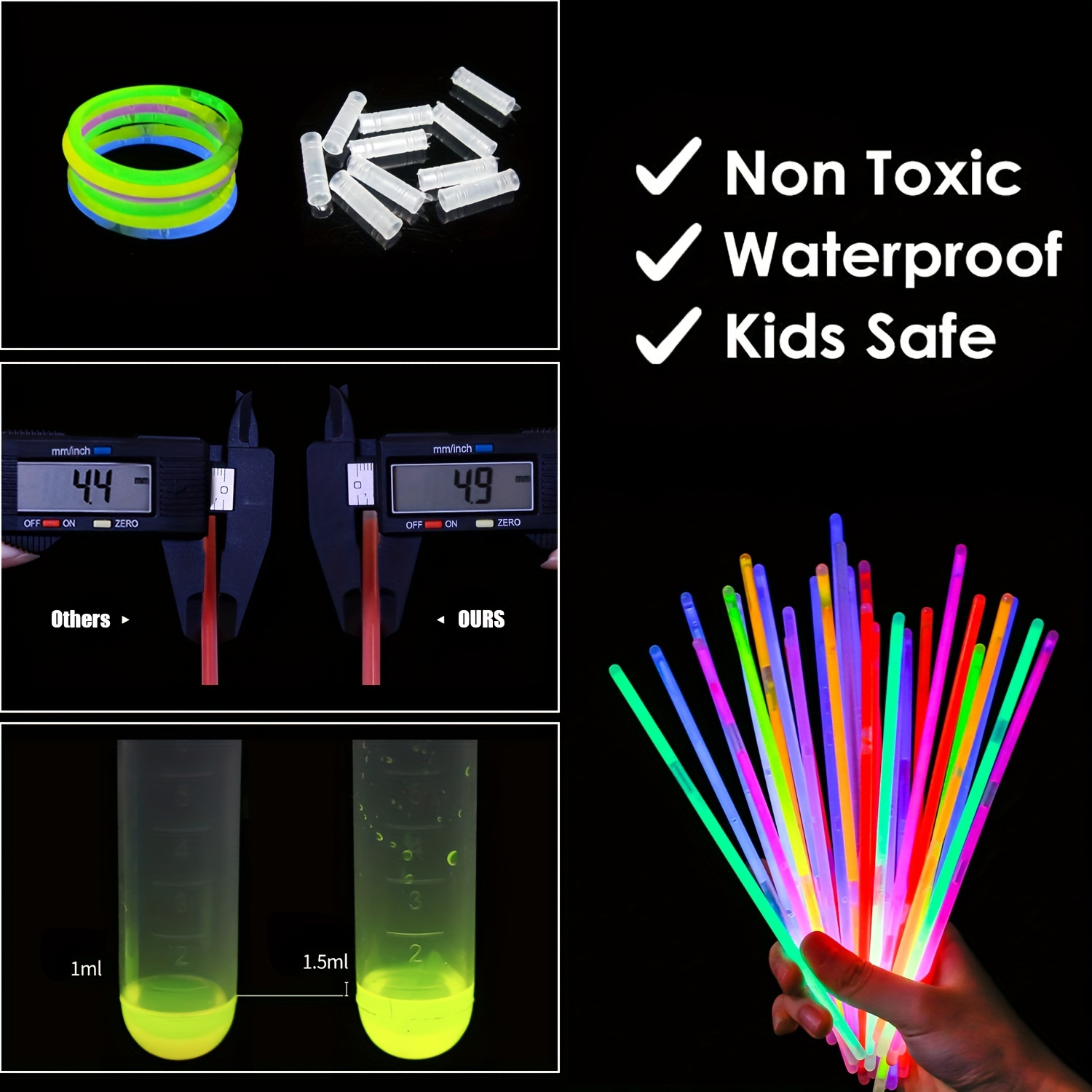 Cheap 100 Pack Glow Stick Glow In the Dark Party Supplies for Kids