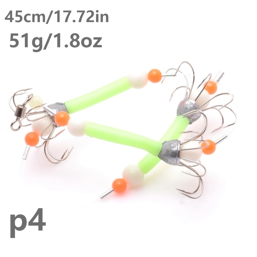 Artificial Luminous 3 Squid String Hook Fishing Equipment - Temu