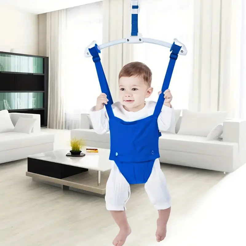 Salto de puerta para bebé, saltador para bebé con abrazadera para puerta,  correa ajustable y asiento para bebés, juguetes de entrenamiento físico para