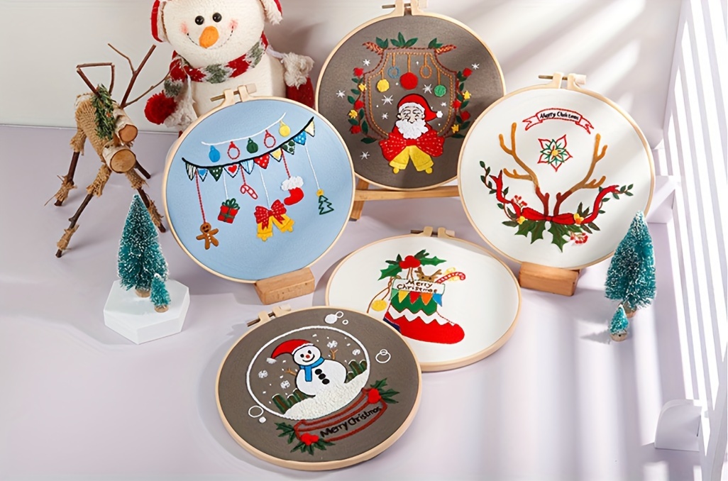 Christmas Pattern Embroidery Kit, Christmas Embroidery Set, With Embroidery  Hoop, Color Threads, Needles And Instructions, Diy Handmade Embroidery  Materials & Tools, Suitable For Adults Beginners, Christmas Embroidery  Decoration - Temu Philippines