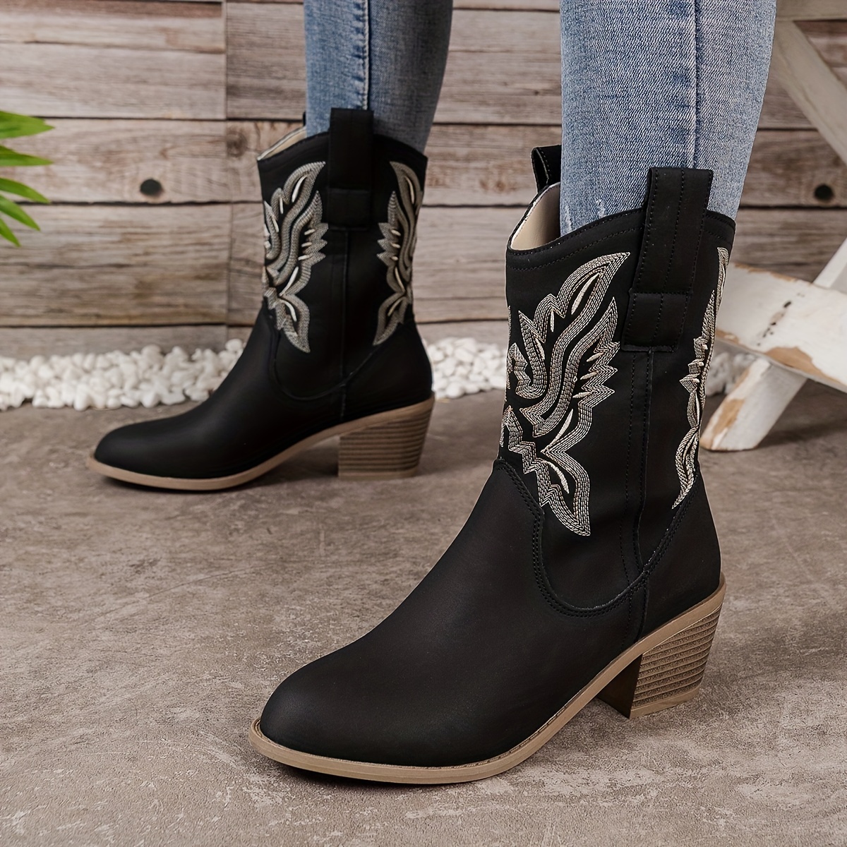 Leather heeled 2025 cowboy ankle boots