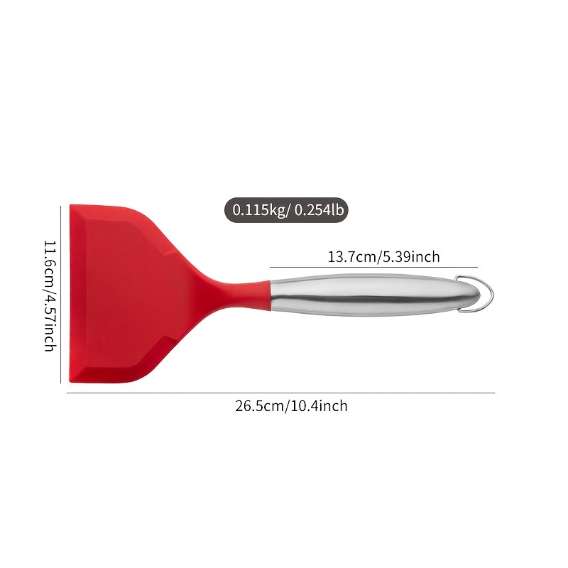 1pc Silicone Turner Stainless Steel Handle Wide Mouth - Temu