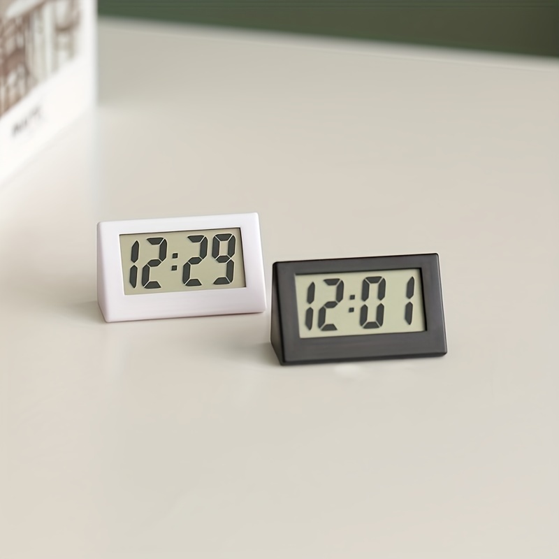 1PCS Black Digital LCD Table Car Clock Dashboard Desk Date Time Calendar  Mini Small Electronic Clock 