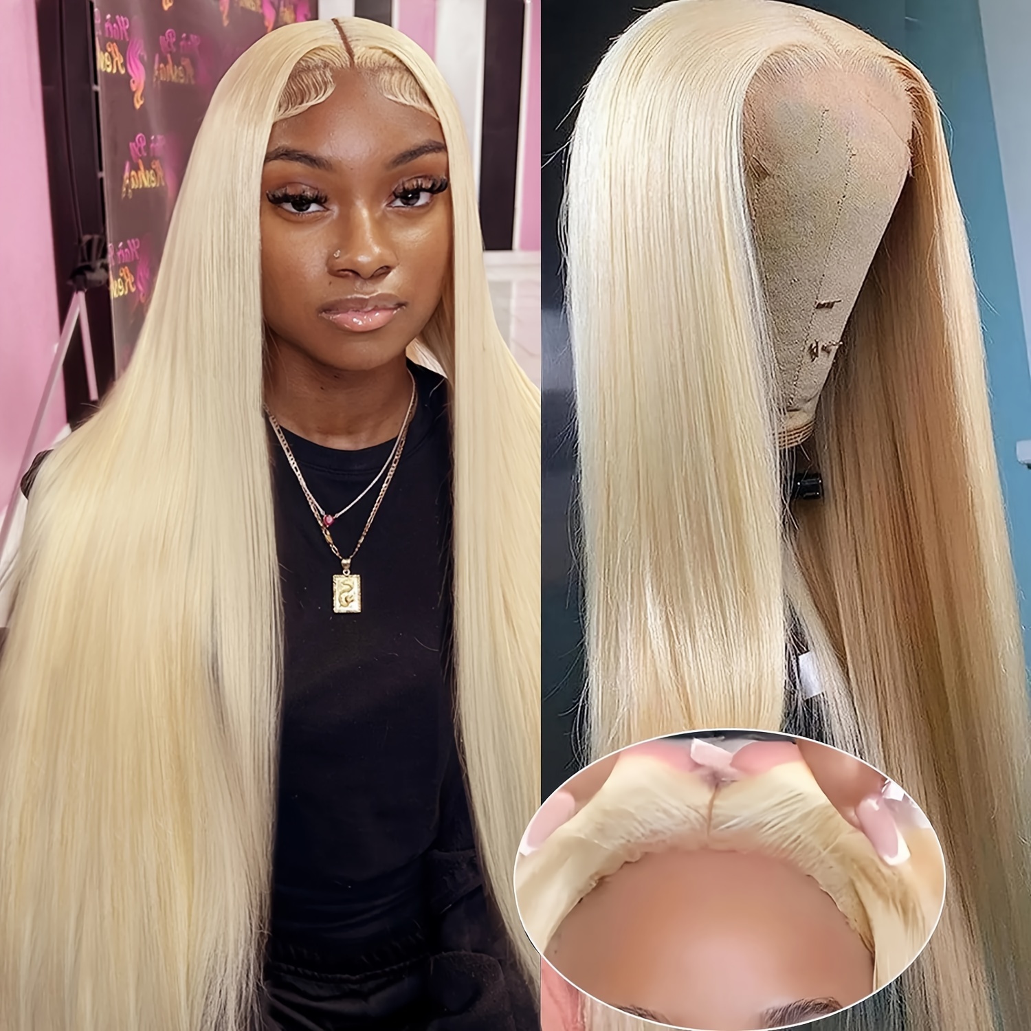 HOTLOVE 613 Wear and Go Glueless Wig Precut Lace Blonde 4x4 Closure Wigs  Human Hair Pre Plucked HD Transparent Lace 180% Density Body Wave Lace  Front