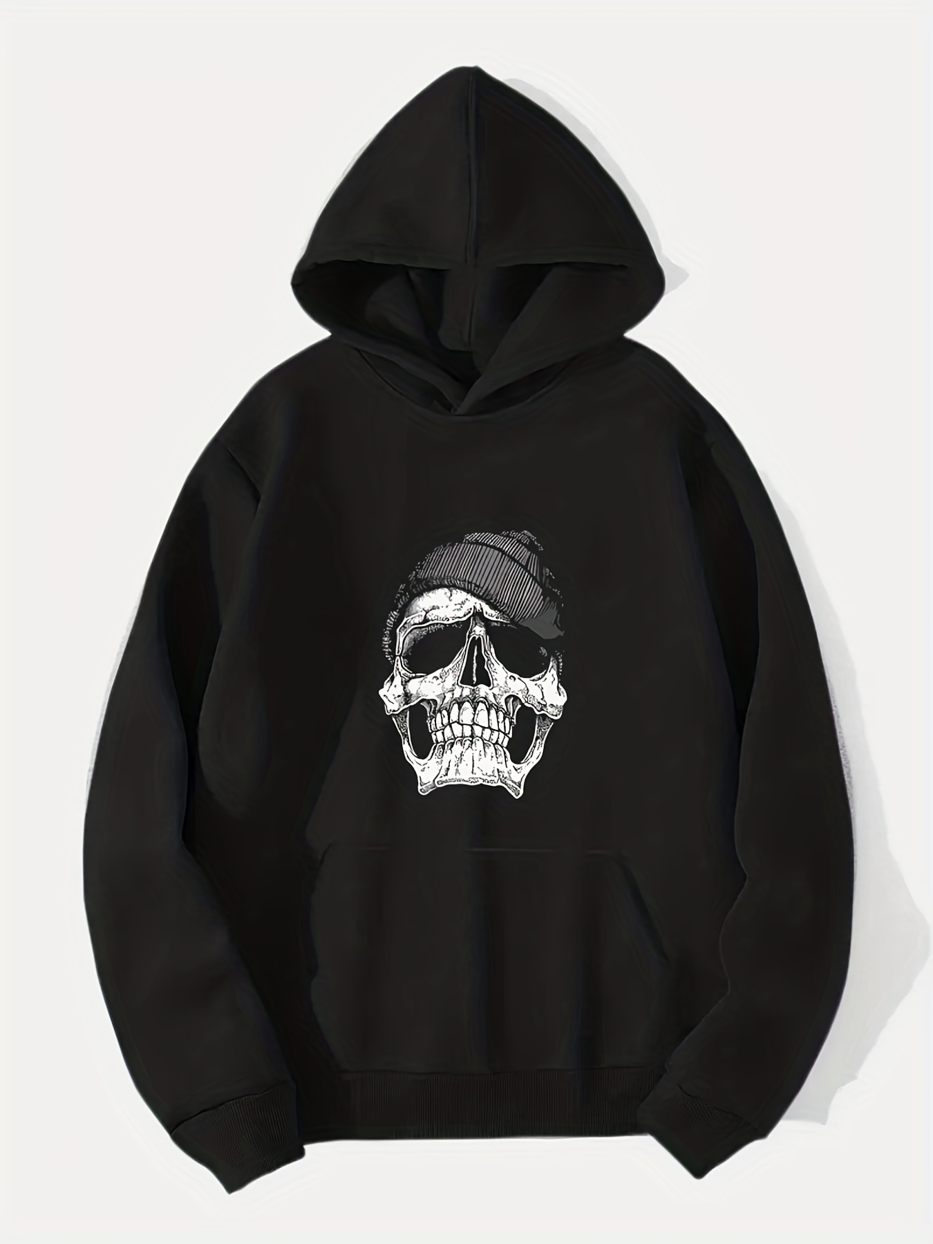 Skull In Knit Hat Print Hoodie Hoodies For Men Men S Casual