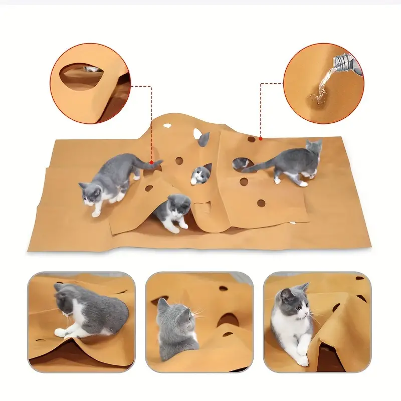 Cat Play Activity Mat Cat Gaming Mat For Indoor Cats - Temu