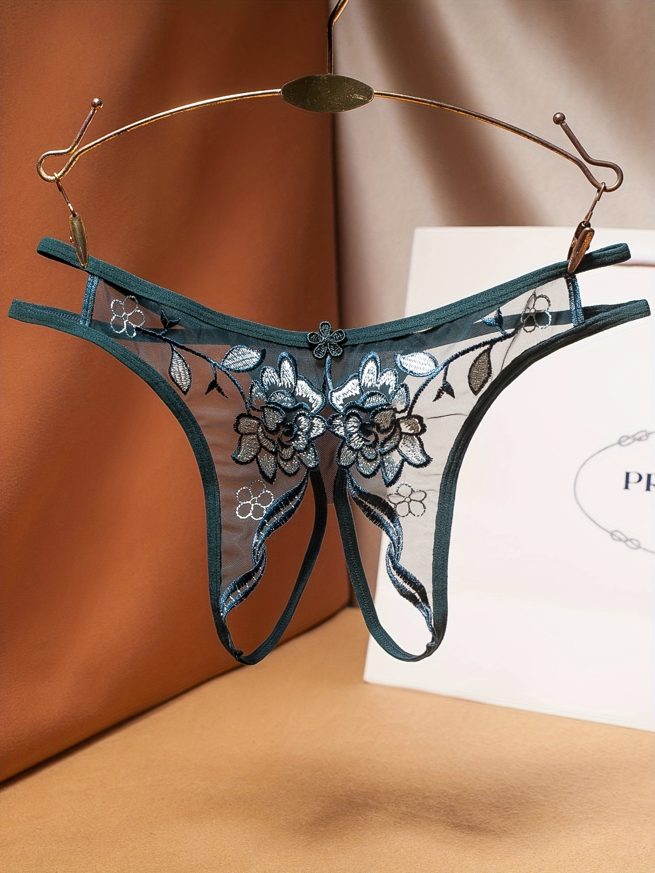 Heart Print Mesh Lingerie Set, Sheer Unlined Bra & Thong & Girdle &  Stockings, Women's Sexy Lingerie & Underwear
