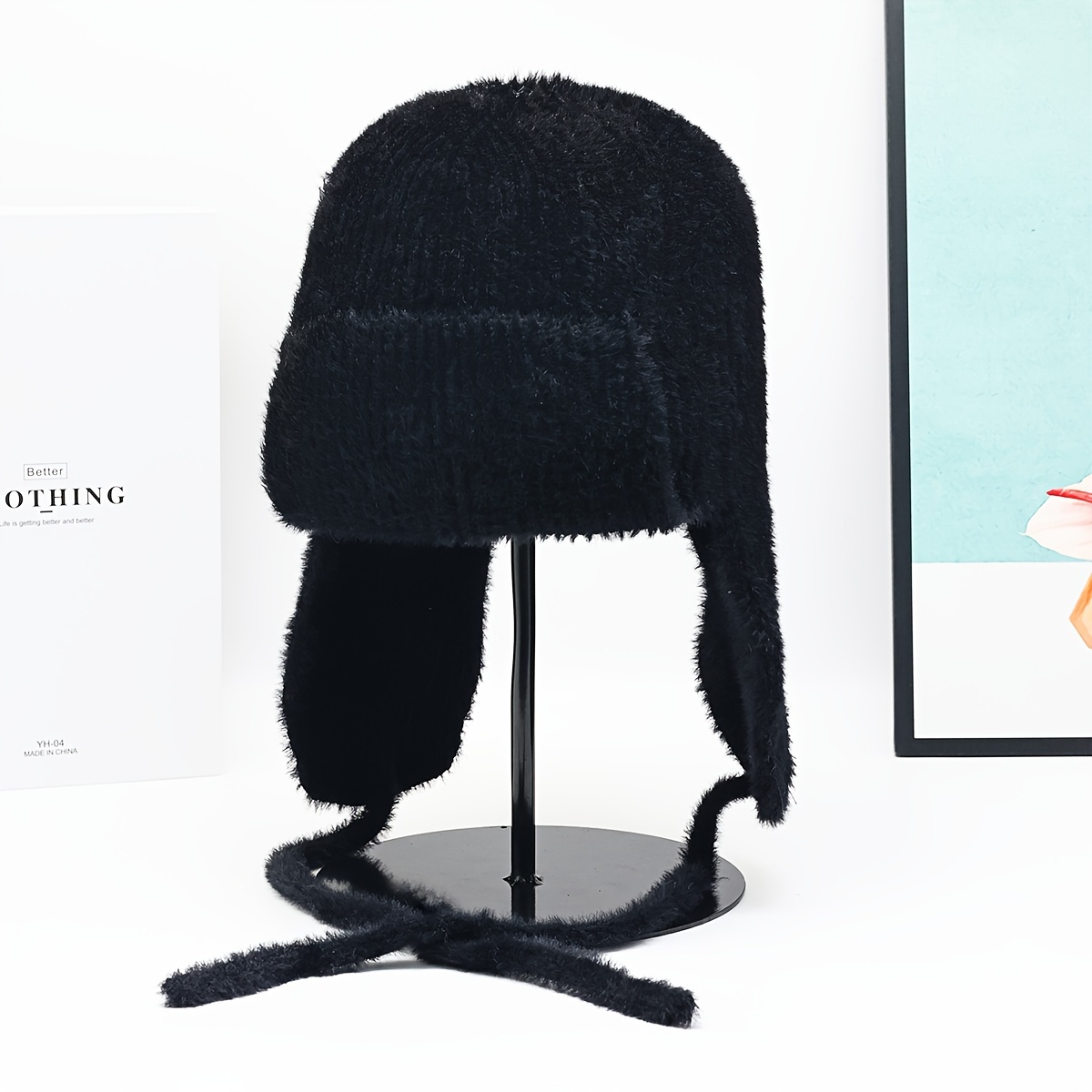 Winter Warm Plush Ear Flap Hat Thick Coldproof Knit Bomber - Temu