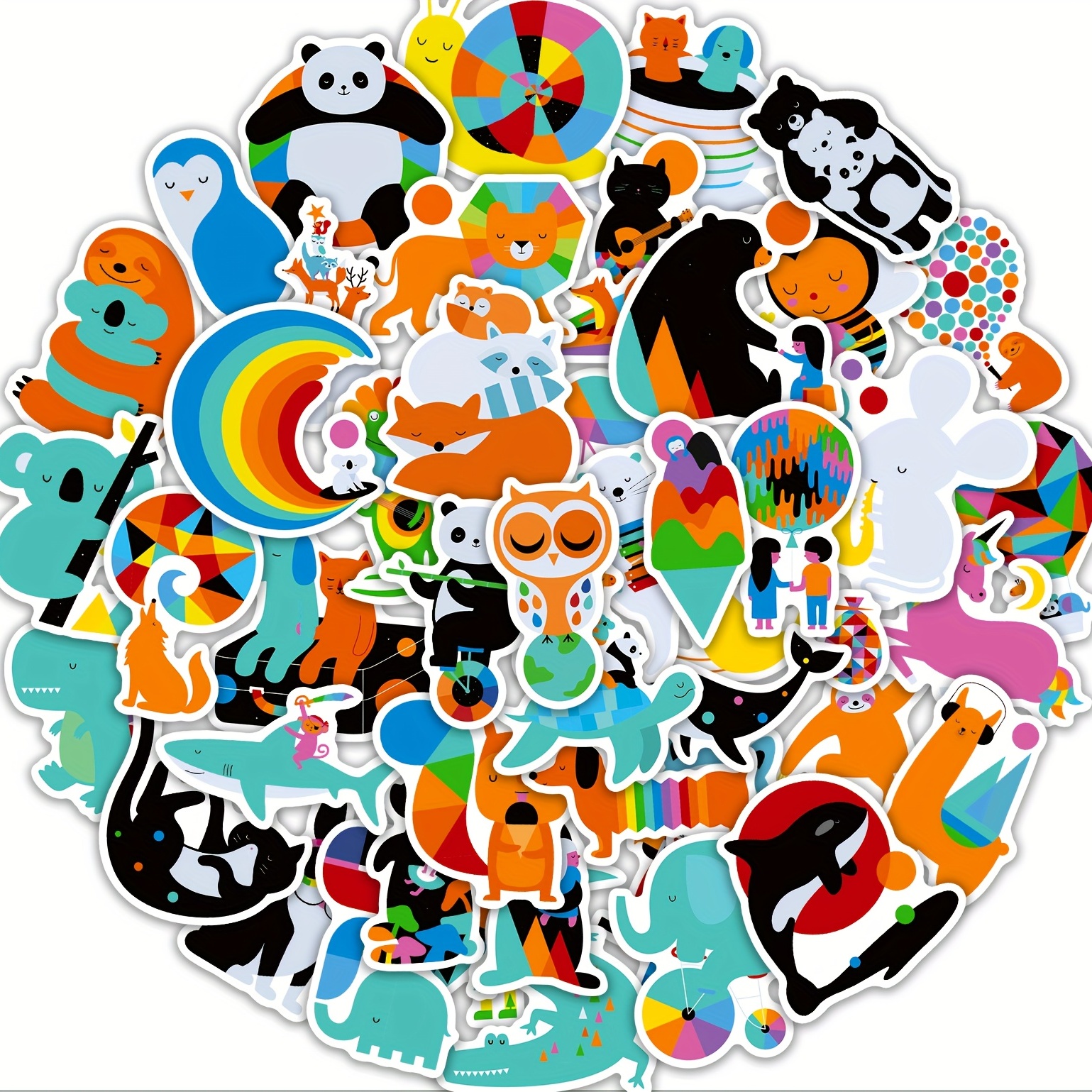 Cute Animal Stickers , 100pcs Waterproof Vinyl Stickers, Animal Stickers for Kids,Vinyl Cute Animal Stickers for Water Bottle, Phone,Laptop, Skateboar