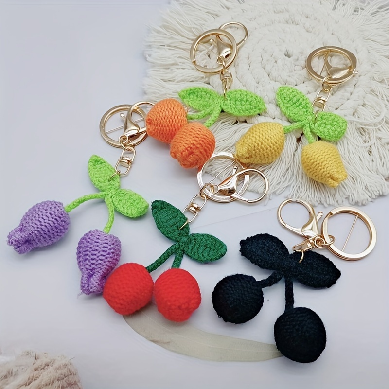 Crochet Cherry Keychain/cherry Keyring/cherry Amigurumi/crochet  Keyring/cherry Bag Charm 